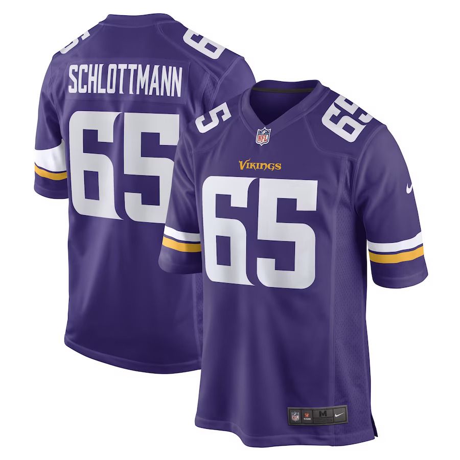 Men Minnesota Vikings 65 Austin Schlottmann Nike Purple Game Player NFL Jersey